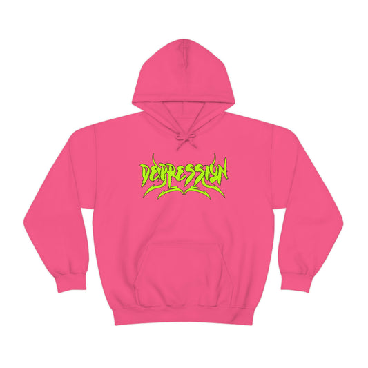 "Depression" Pink Hooded Sweatshirt