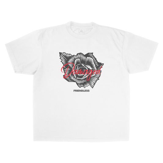 "Damaged" Rose Graphic Heavyweight Crewneck T-Shirt