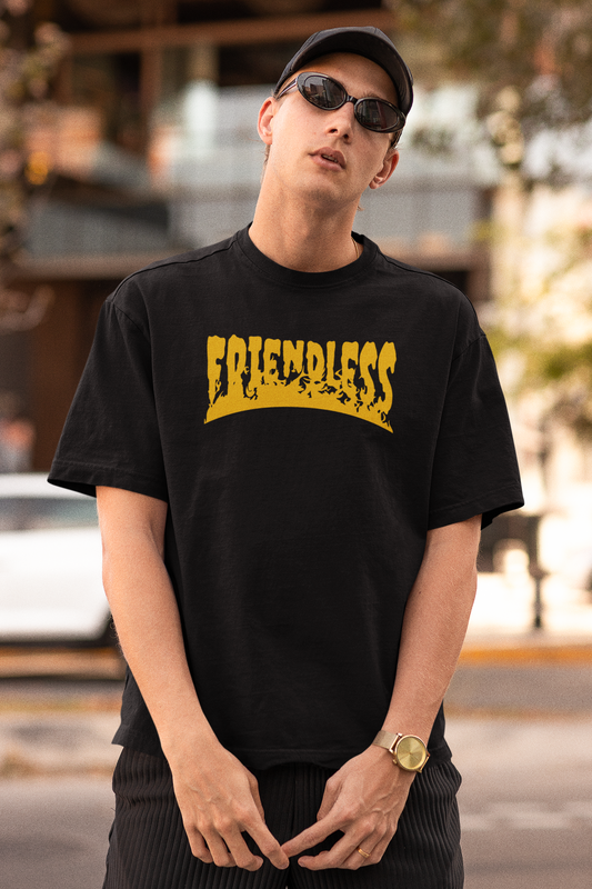 "Friendless" Classic Logo Heavyweight Crewneck T-Shirt