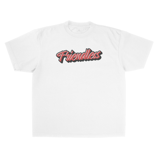 Red Friendless Logo On Heavyweight T-Shirt